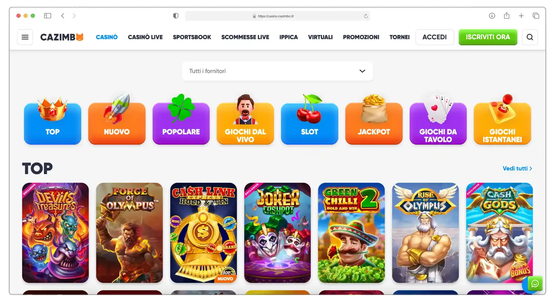 Cazimbo slot con denaro reale